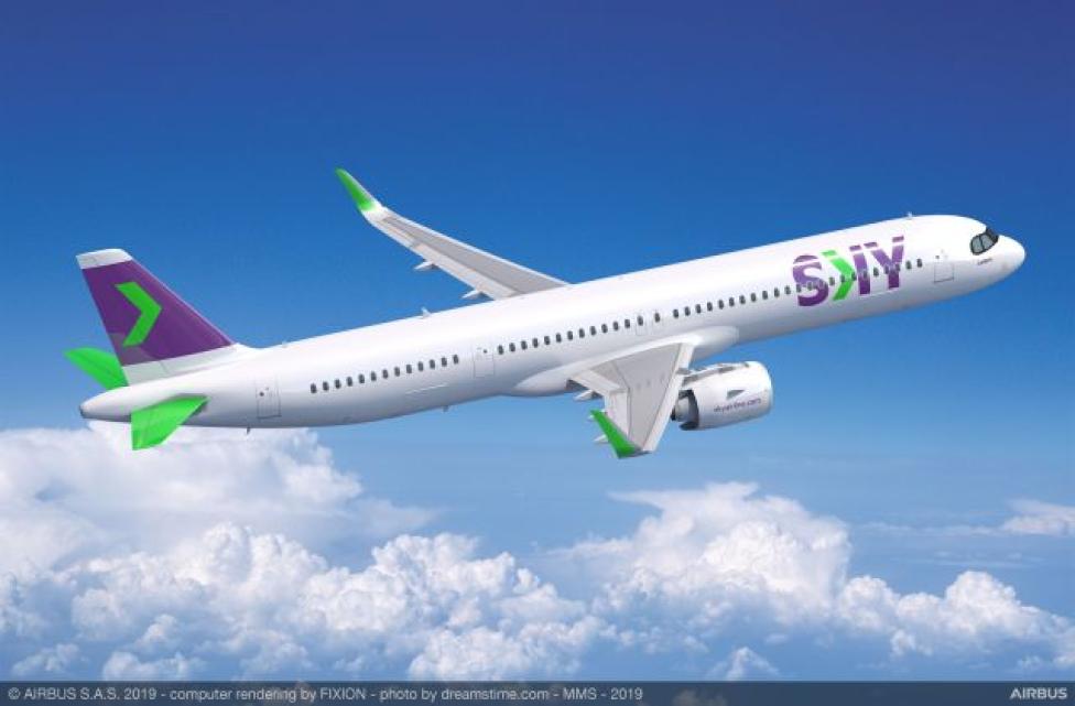 A321XLR w barwach linii SKY (fot. Airbus)