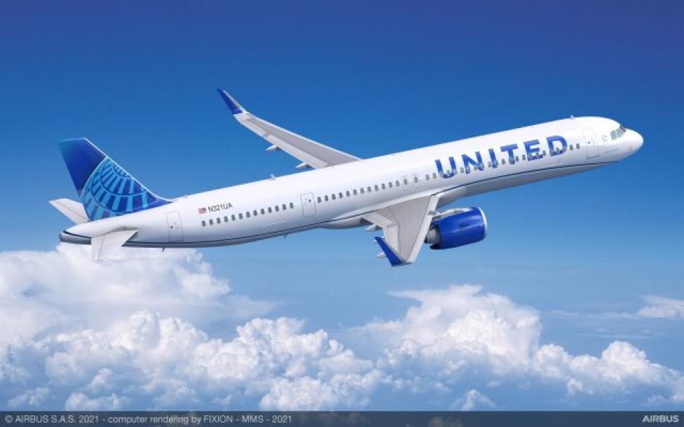 A321neo w barwach United Airlines w locie (fot. Airbus)