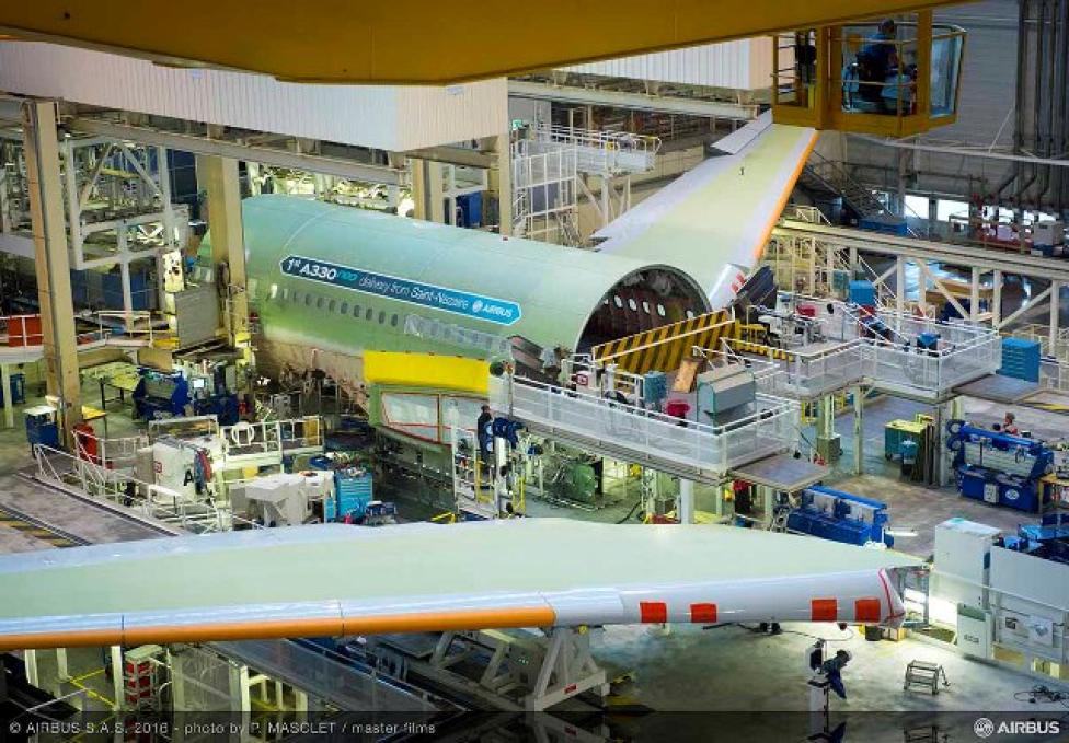 W Tuluzie rozpoczyna się montaż końcowy pierwszego A330neo (fot. Airbus)