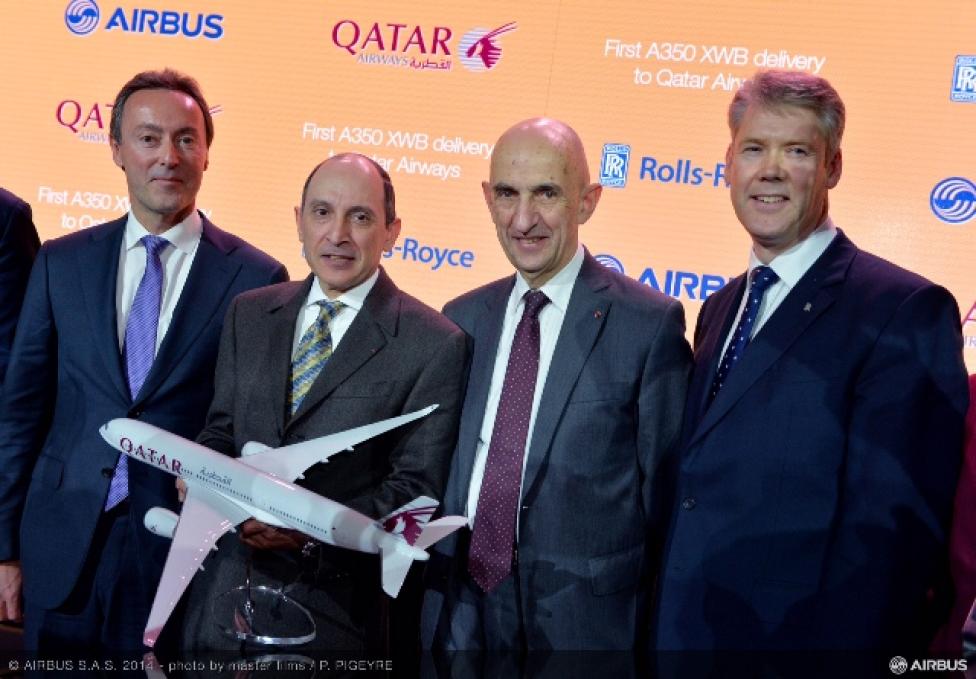 Airbus dostarcza pierwszy samolot A350 XWB liniom Qatar Airways