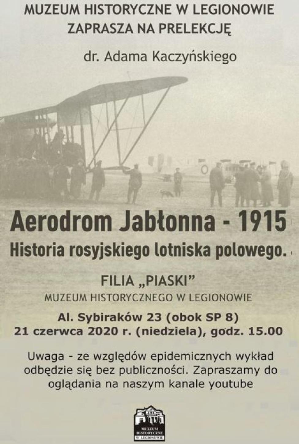 Prelekcja pt. "Aerodrom Jabłonna – 1915. Historia rosyjskiego lotniska polowego" (fot. Muzeum Historyczne w Legionowie)