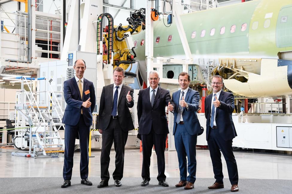 Airbus uruchamia czwartą linię produkcyjną samolotów z rodziny A320 w Hamburgu (fot. Airbus)