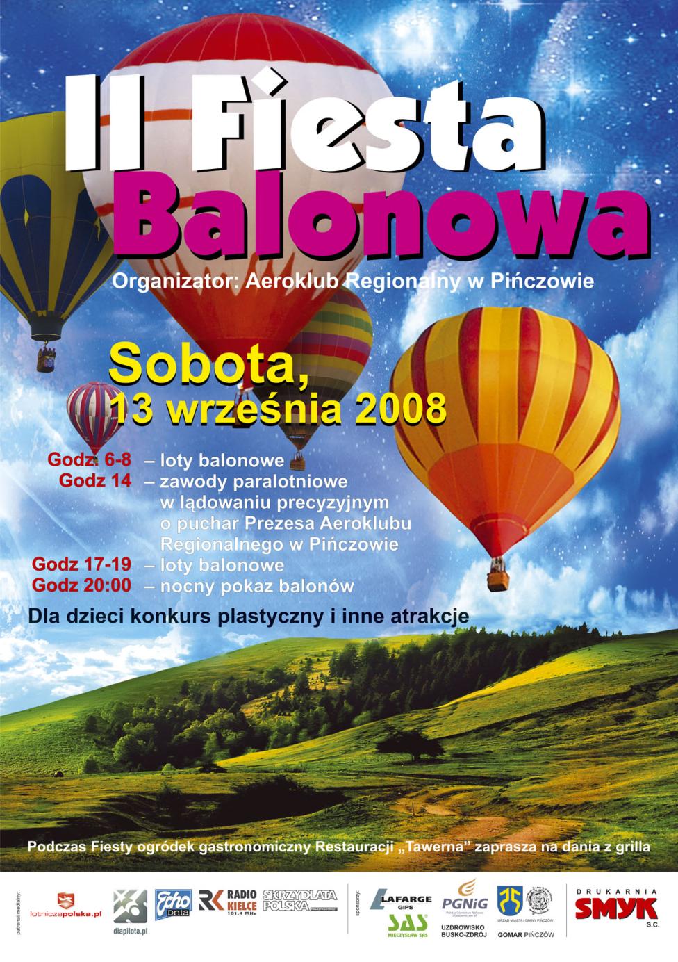 Plakat II Fiesty Balonowej w Pińczowie
