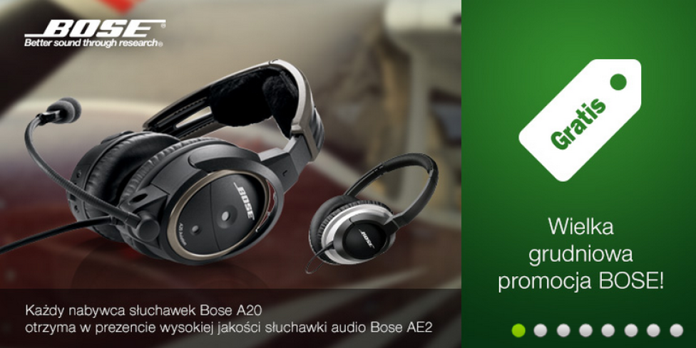 Grudniowa promocja BOSE. Kup A20 a otrzymasz prestiżowe słuchawki BOSE AE2