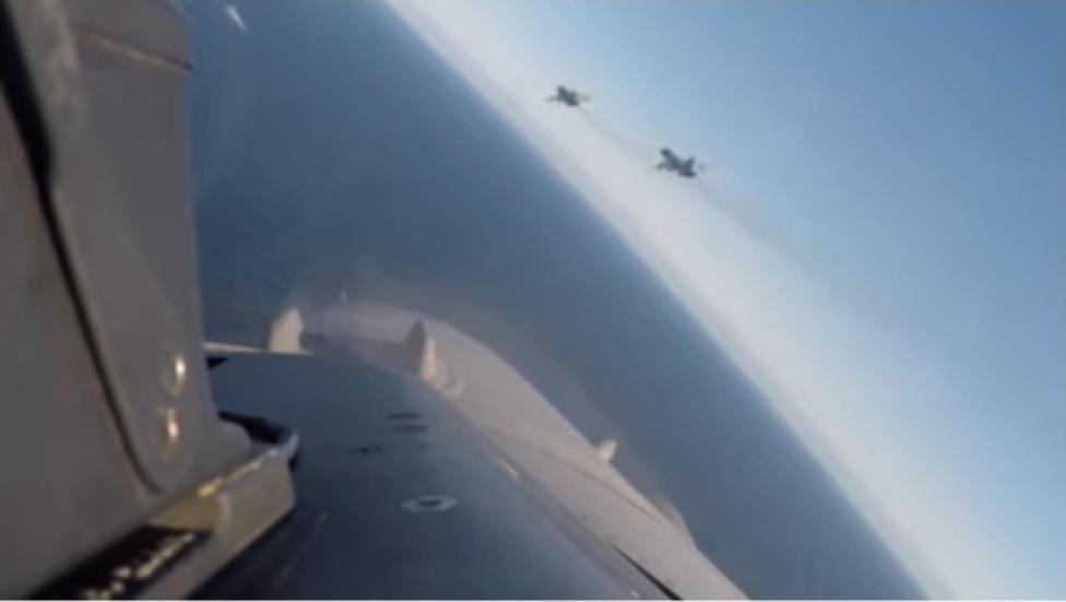Belgijskie F-16 przechwyciły rosyjskie myśliwce nad Morzem Bałtyckim (fot. kadr z filmu na youtube.com)