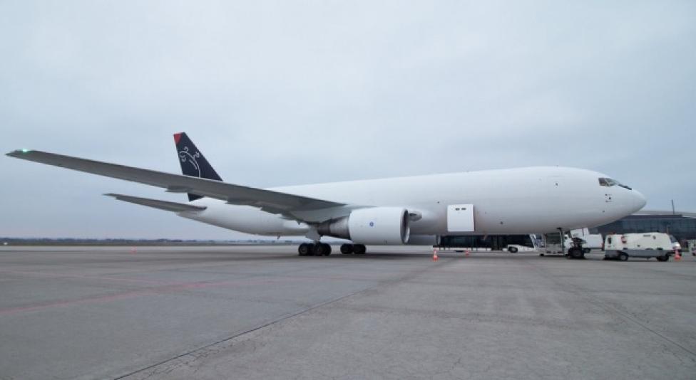 Boeing 767 w wersji cargo w Porcie Lotniczym Rzeszów–Jasionka (fot. rzeszowairport.pl)