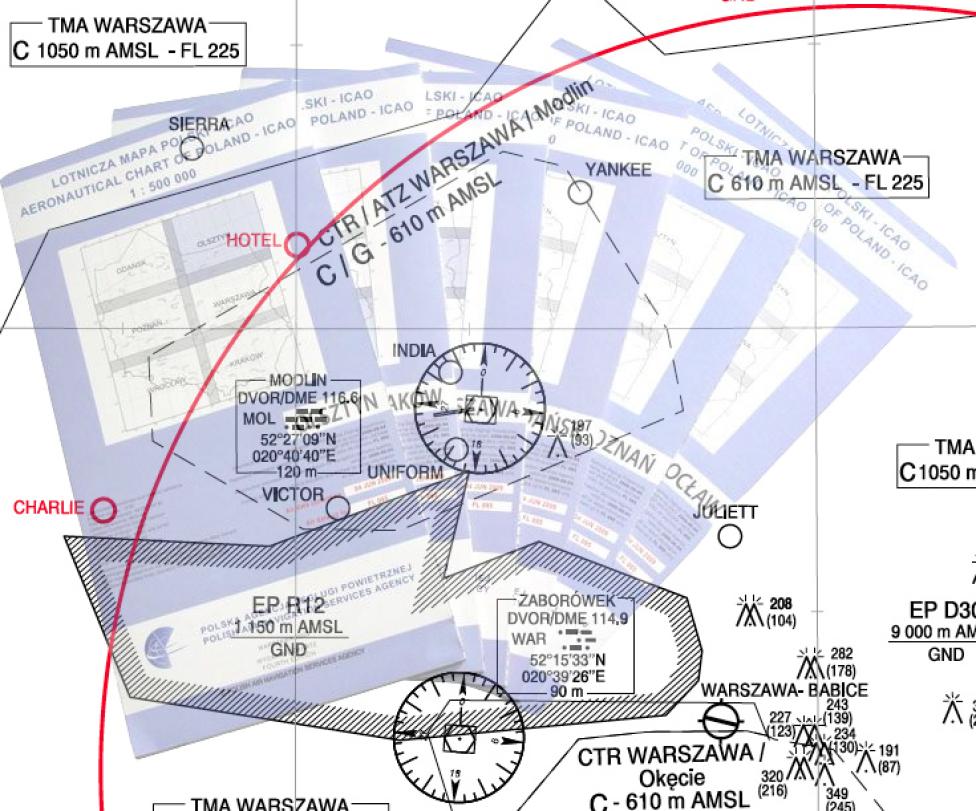 Wymiana arkuszy map ICAO 1:500 000 Warszawa i Kraków po 28 czerwca 2012