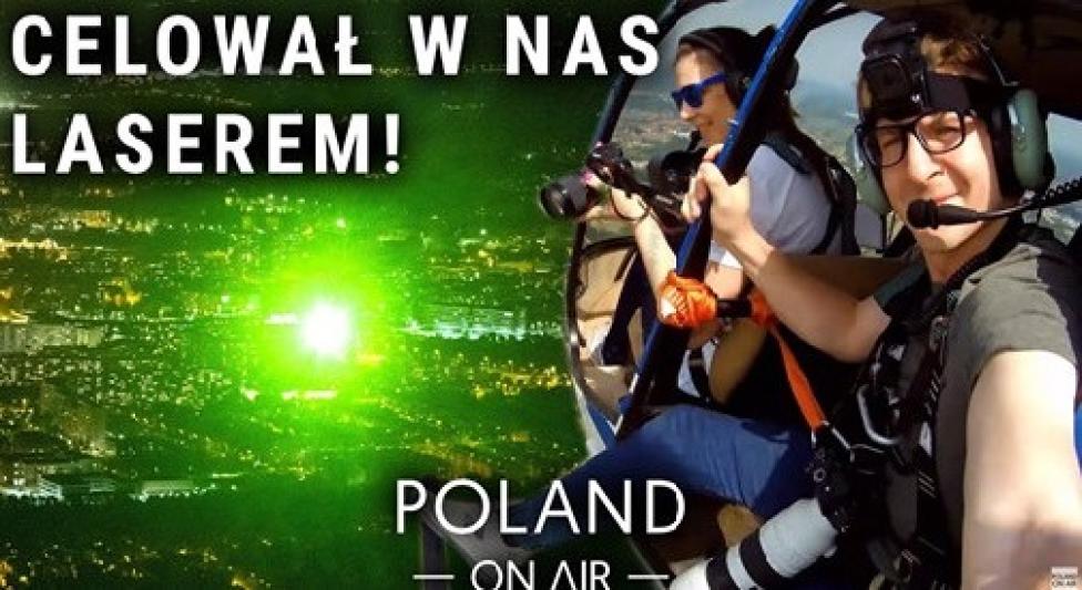 Celowali laserem w samolot z fotografami wykonującymi zdjęcia lotnicze (fot. kadr z filmu Poland On Air)