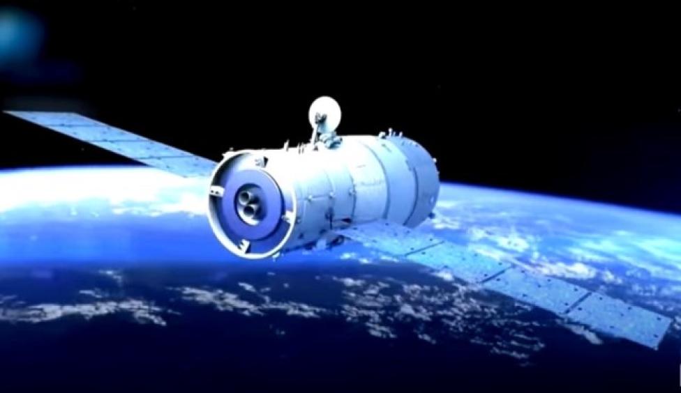 Chińska stacja kosmiczna Tiangong (fot. kadr z filmu na youtube.com)