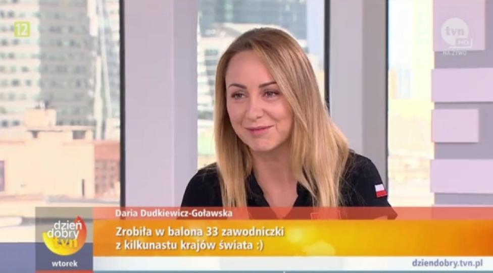Daria Dudkiewicz-Goławska – Mistrzyni Świata – w Dzień Dobry TVN (fot. kadr z programu Dzień Dobry TVN)