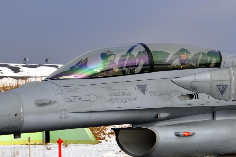 Szef Szkolenia 2. SLT  za sterami F-16/ fot. 2SLT