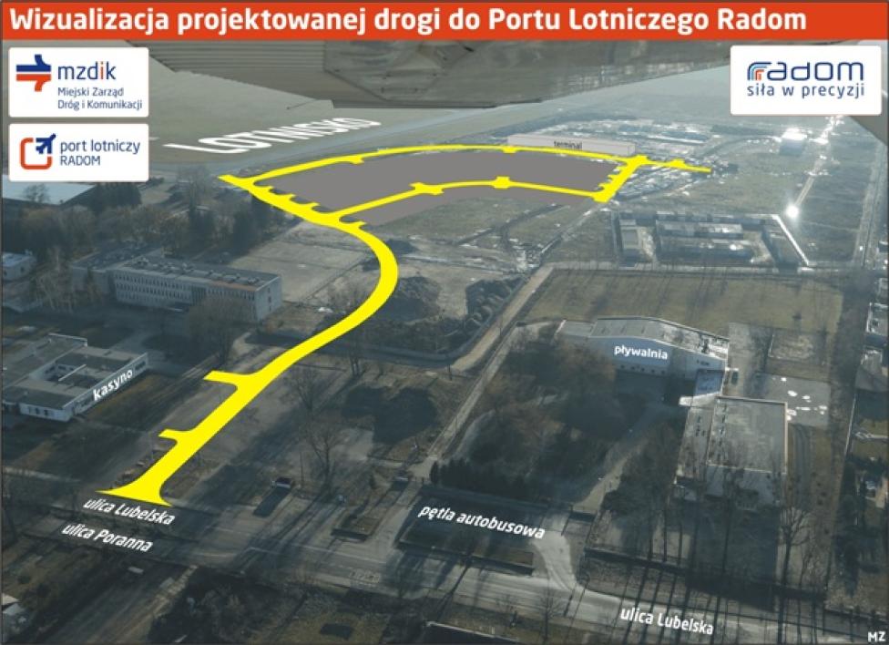 Port Lotniczy Radom: Wizualizacja projektowanej drogi