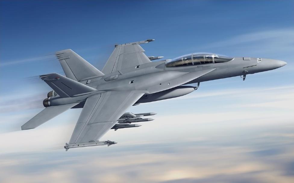 F/A-18 Super Hornet w locie - widok z boku (fot. boeing.com)