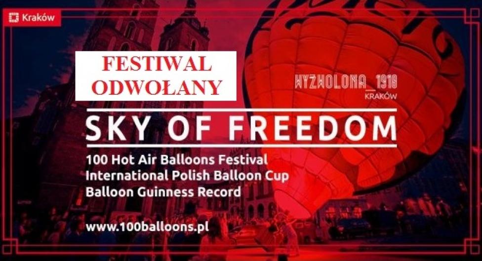 Sky of Freedom – Festiwal 100 Balonów w Krakowie odwołany