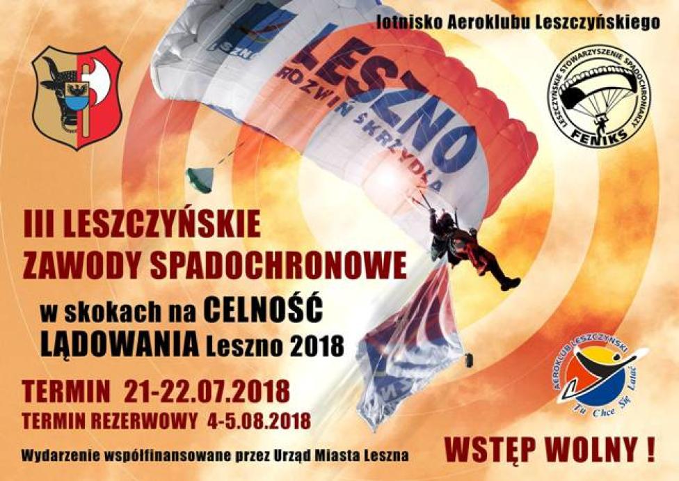 III Leszczyńskie Zawody Spadochronowe Leszno 2018