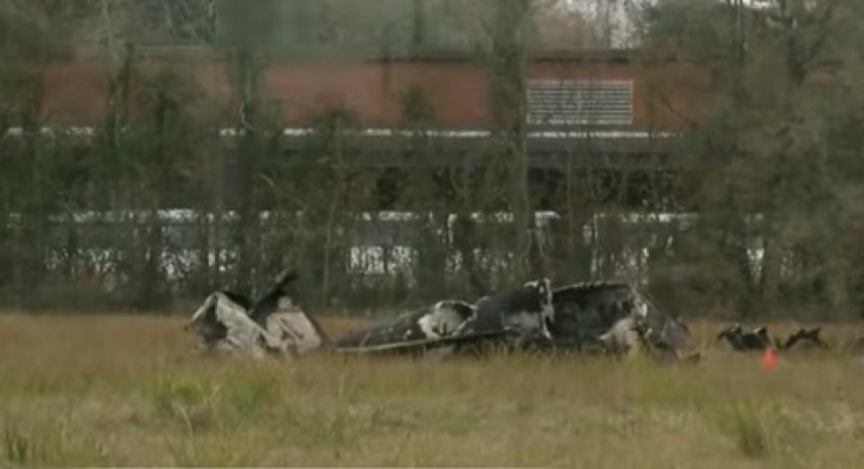 Katastrofa samolotu Piper Cheyenne w stanie Luizjana (fot. kadr z filmu na youtube.com)