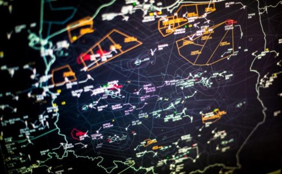 Kontrola ruchu lotniczego - mapa (fot. PAŻP)