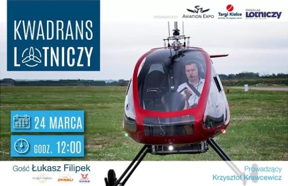 Łukasz Filipek gościem webinarium "Kwadrans Lotniczy" (fot. targikielce.pl)