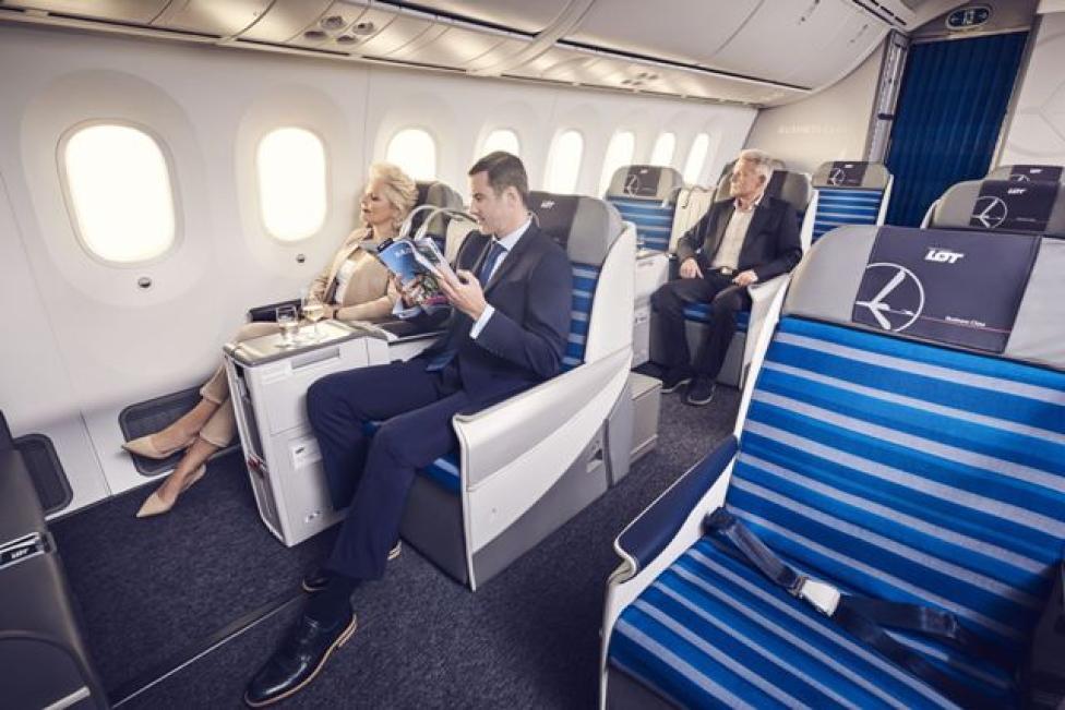 Klasa biznes w Boeingu 787 Dreamliner LOT-u (fot. PLL LOT)