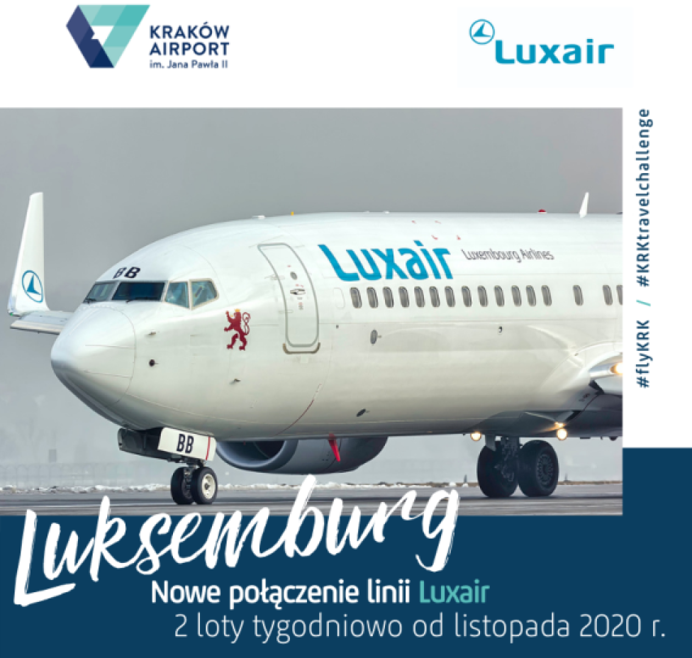 Luxair Luxembourg Airlines w Porcie Lotniczym Kraków (fot. Kraków Airport)