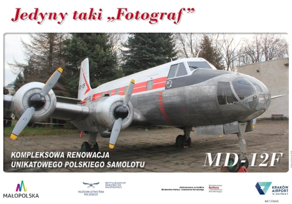 Prezentacja odremontowanego prototypowego polskiego samolotu fotogrametrycznego MD-12F (fot. muzeumlotnictwa.pl)