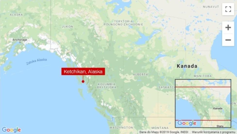 Miejsce zderzenia dwóch wodnosamolotów nad Alaską (fot. cnn.com)