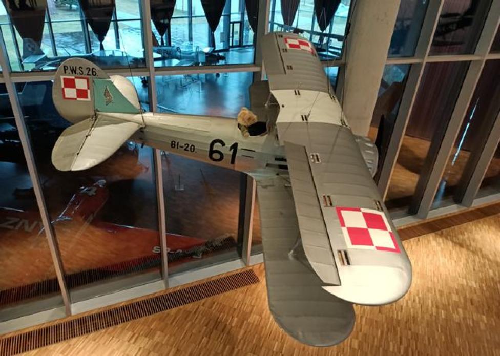 Model PWS-26 w Gmachu Głównym Muzeum Lotnictwa Polskiego (fot. MLP)