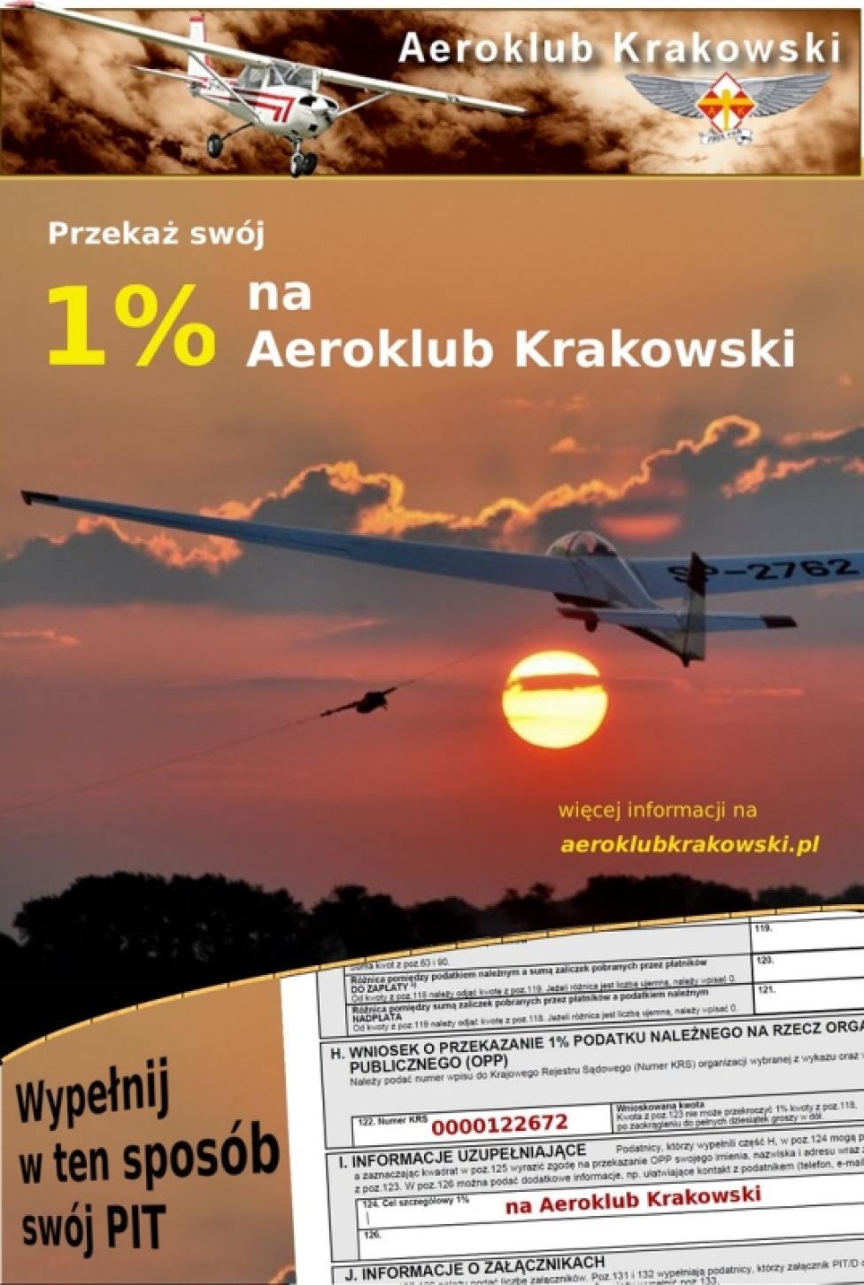 1% podatku na Aeroklub Krakowski