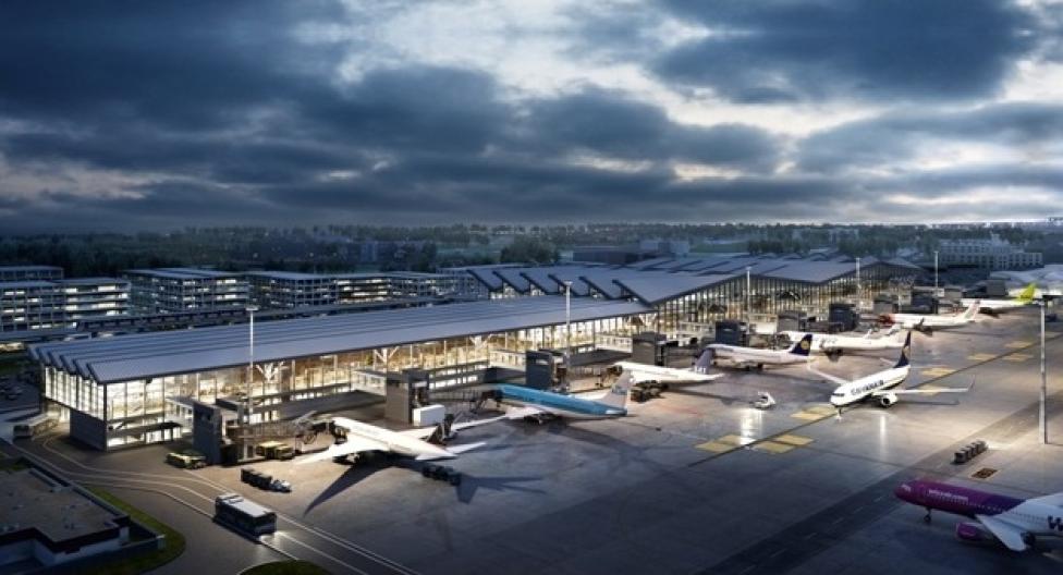 Planowana rozbudowa terminalu pasażerskiego w Porcie Lotniczym Gdańsk (fot. Port Lotniczy Gdańsk)