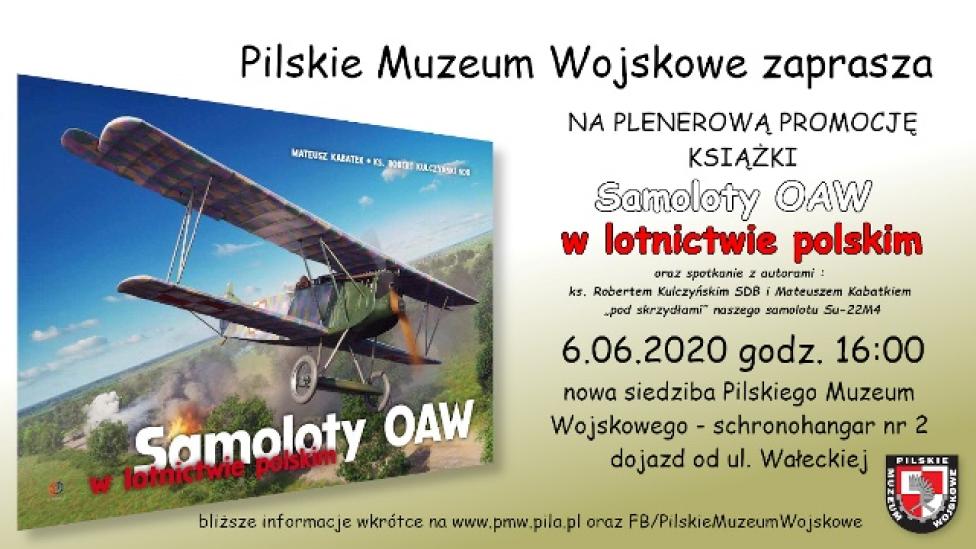 Plenerowa promocja książki "Samoloty OAW w lotnictwie polskim" (fot. pmw.pila.pl)