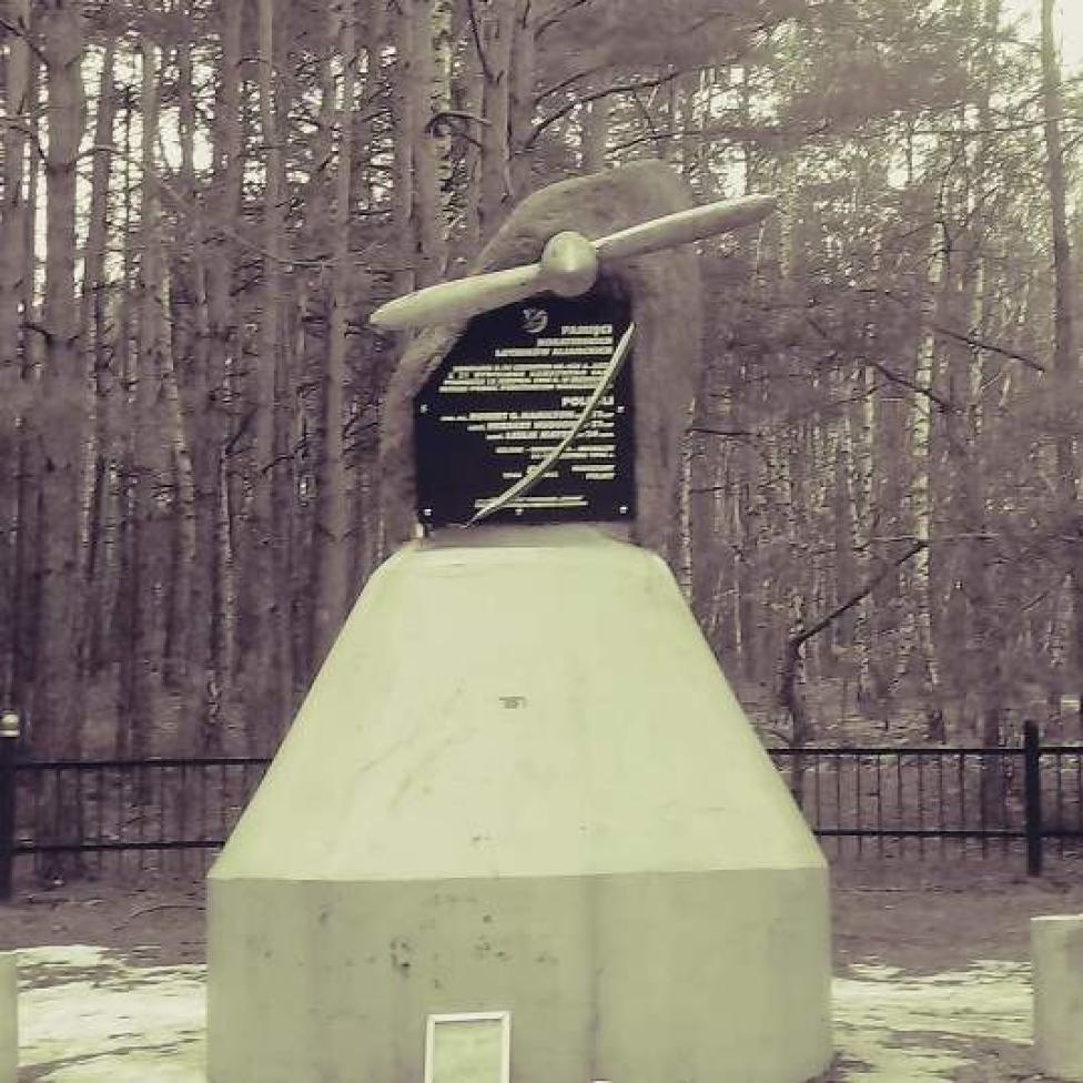 Pomnik Lotników Alianckich - biało-czarne (fot. Koziołek Matołek z Otwocka)