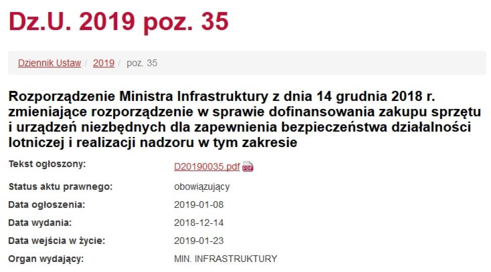 Rozporządzenie Ministra Infrastruktury