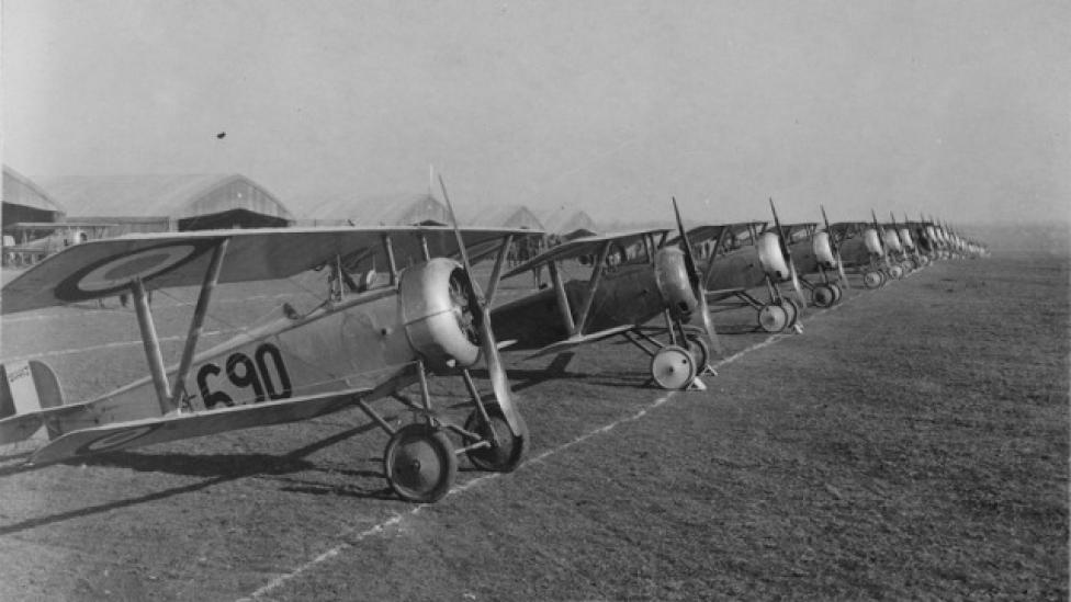 Samoloty Nieuport 17, Francja, kwiecień 1918 r. (fot. National Archives Archeological Site/Domena publiczna/Wikimedia Commons)