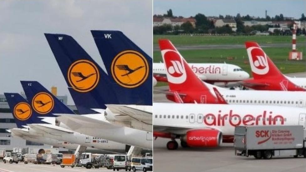 Samoloty należące do Air Berlin oraz Lufthansy