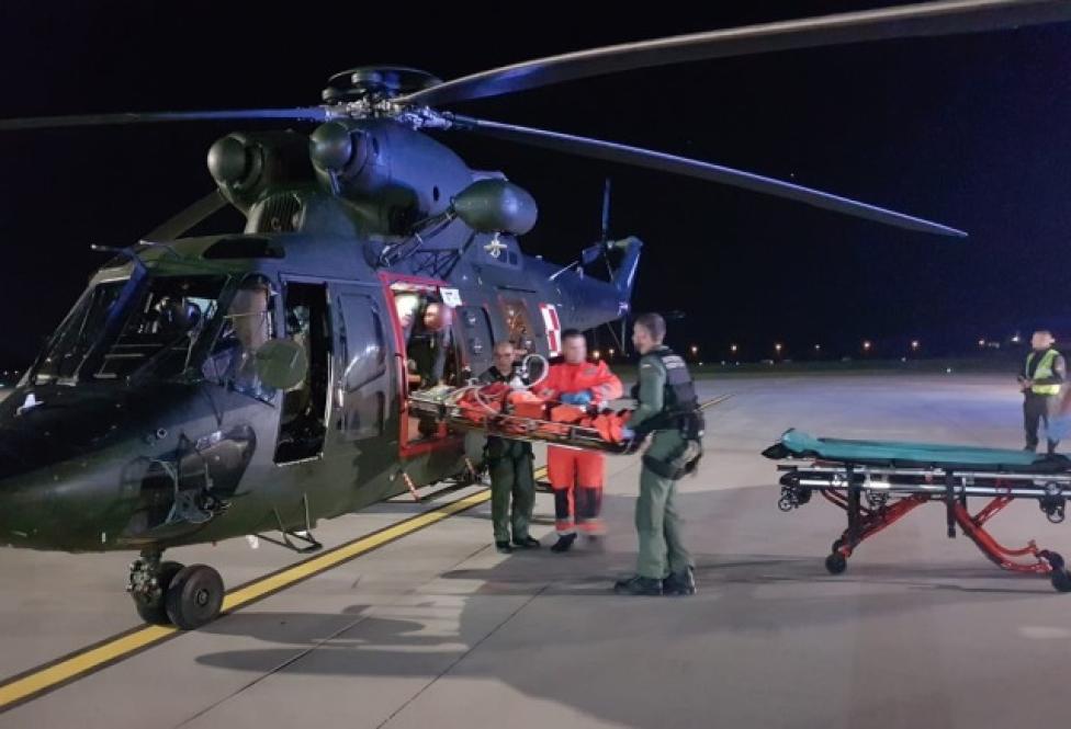 Śmigłowiec W-3 Sokół 1.GPR z 3.SLTr podczas misję ewakuacji medycznej MEDEVAC (fot. arch. Szpitala Specjalistycznego w Słupsku)