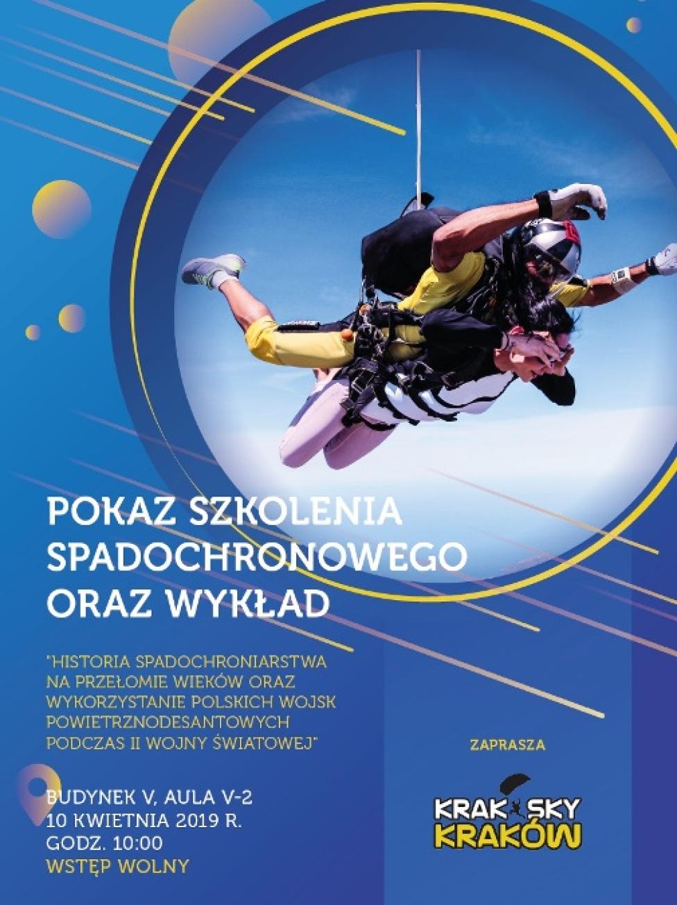 Pokaz szkolenia spadochronowego na Politechnice Rzeszowskiej (fot. w.prz.edu.pl)