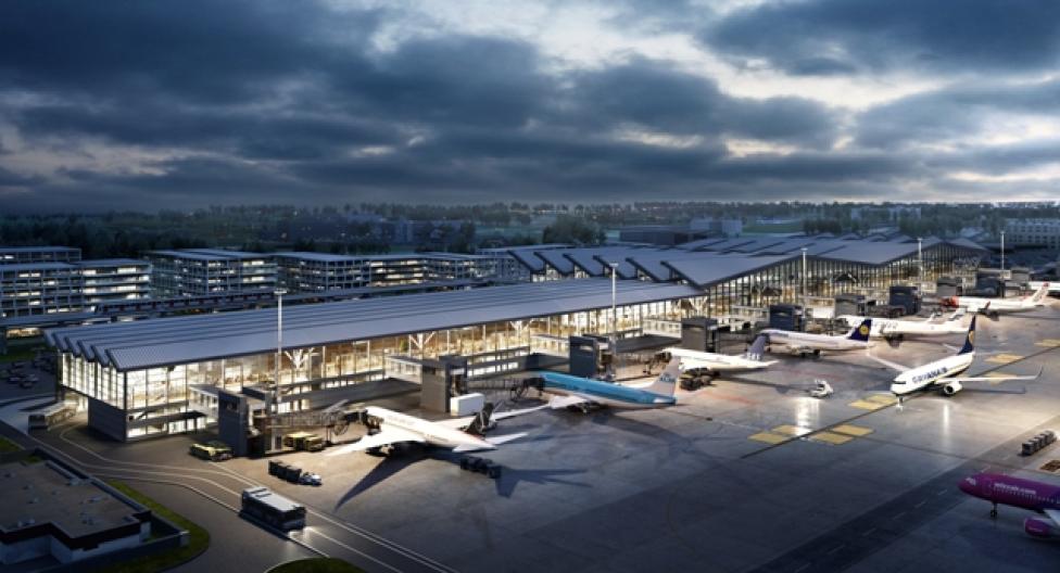 Wizualizacja rozbudowy Terminalu T2 w Porcie Lotniczym Gdańsk (fot. airport.gdansk.pl)