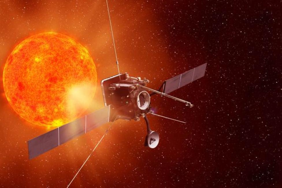 Wizja artystyczna - Solar Orbiter zmierza ku Słońcu (fot. Airbus)