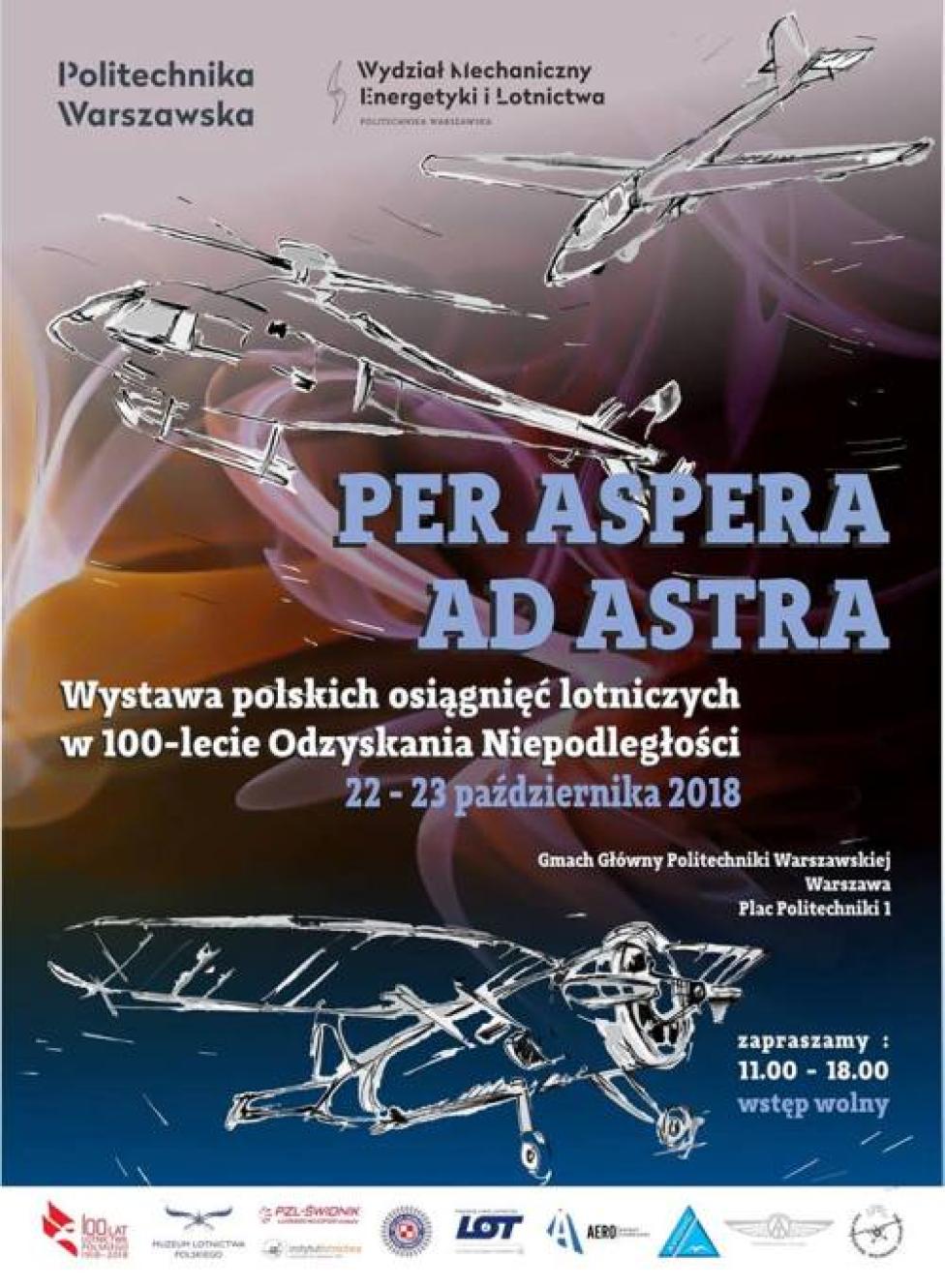 Wystawa: Polskie osiągnięcia lotnicze w 100-lecie Odzyskania Niepodległości „Per aspera ad astra”