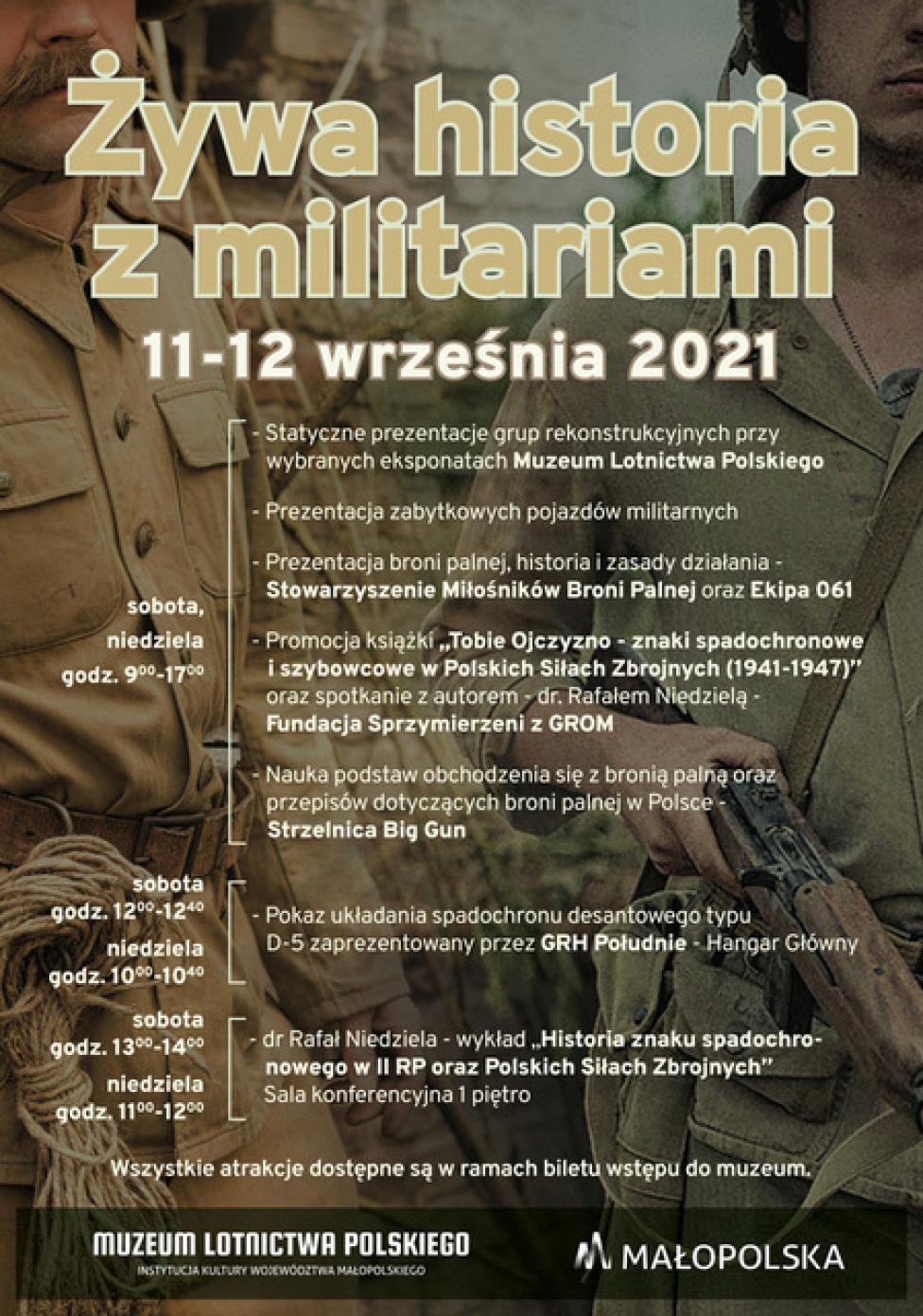 Weekend z "Żywą historią z militariami" w Muzeum Lotnictwa Polskiego (fot. muzeumlotnictwa.pl)