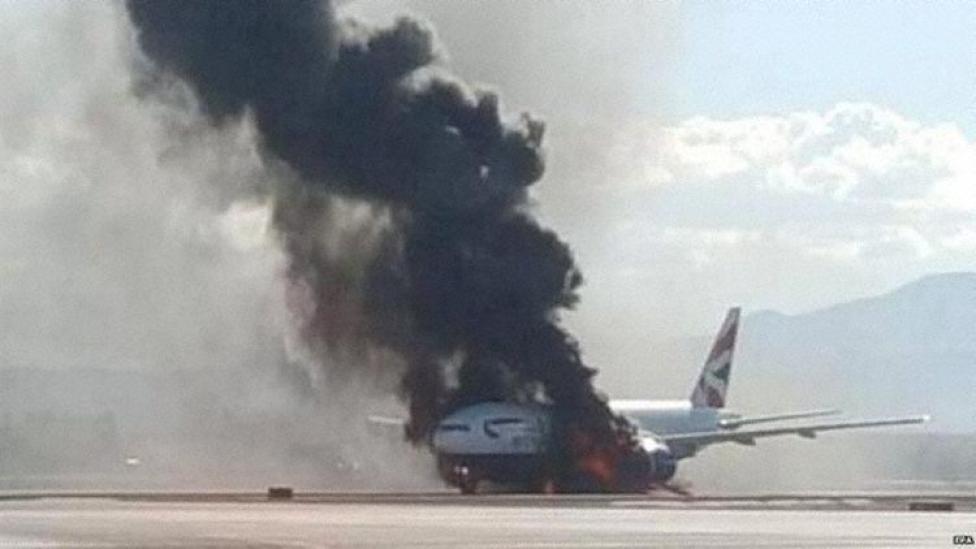 Pożar B772 na lotnisku w Las Vegas