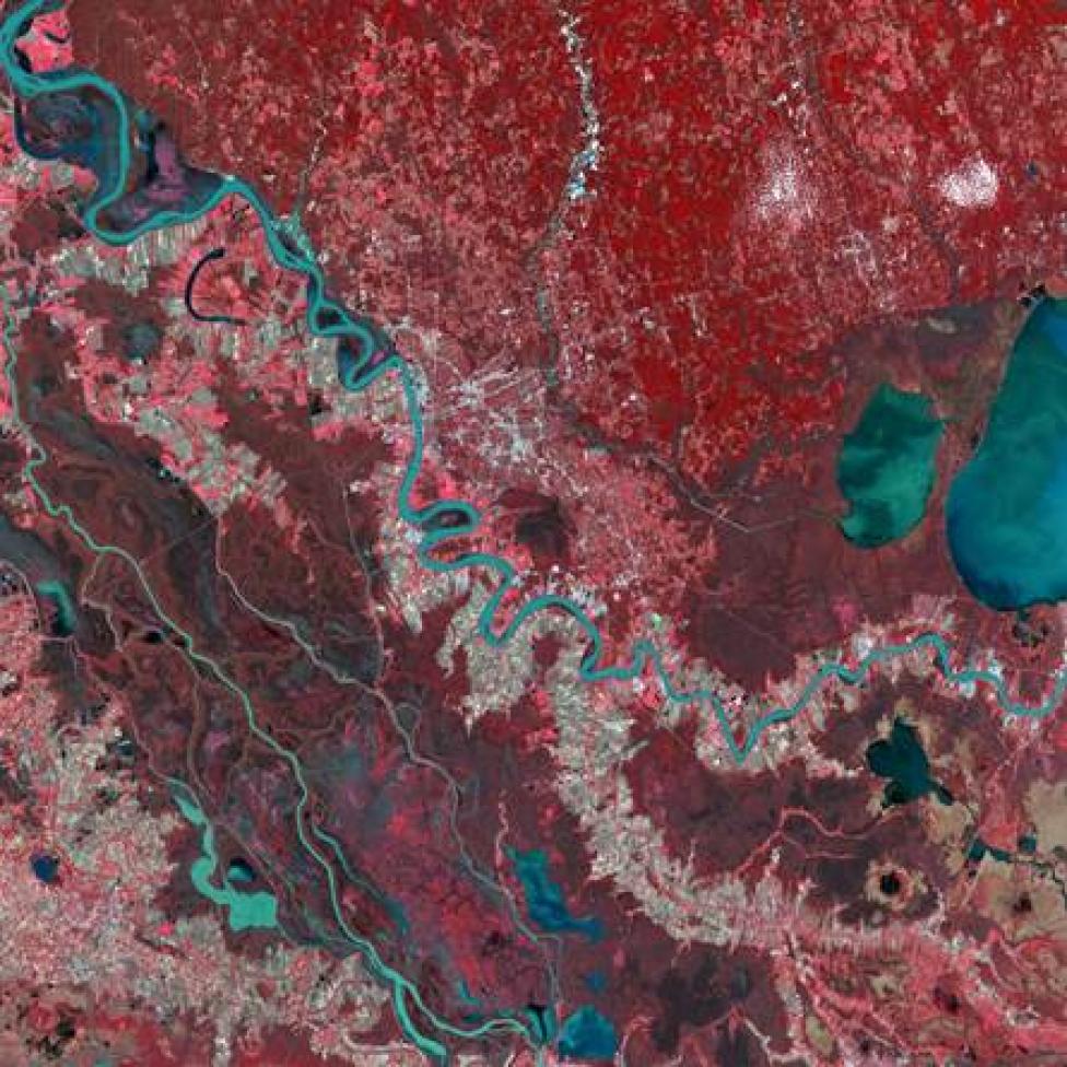 Rzeka Mississippi – obraz wykonany przez satelitę konstelacji DMC Alsat-1B, fot. Airbus