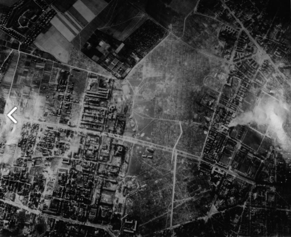Warszawa 1944 r. z powietrza