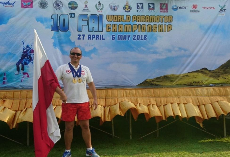 Wojciech Panas - dwa złote medale (drużyowy w klasie wózki jednoosobowe PL1 i w klasyfikacji narodowosciowej (fot.25.BKPow)