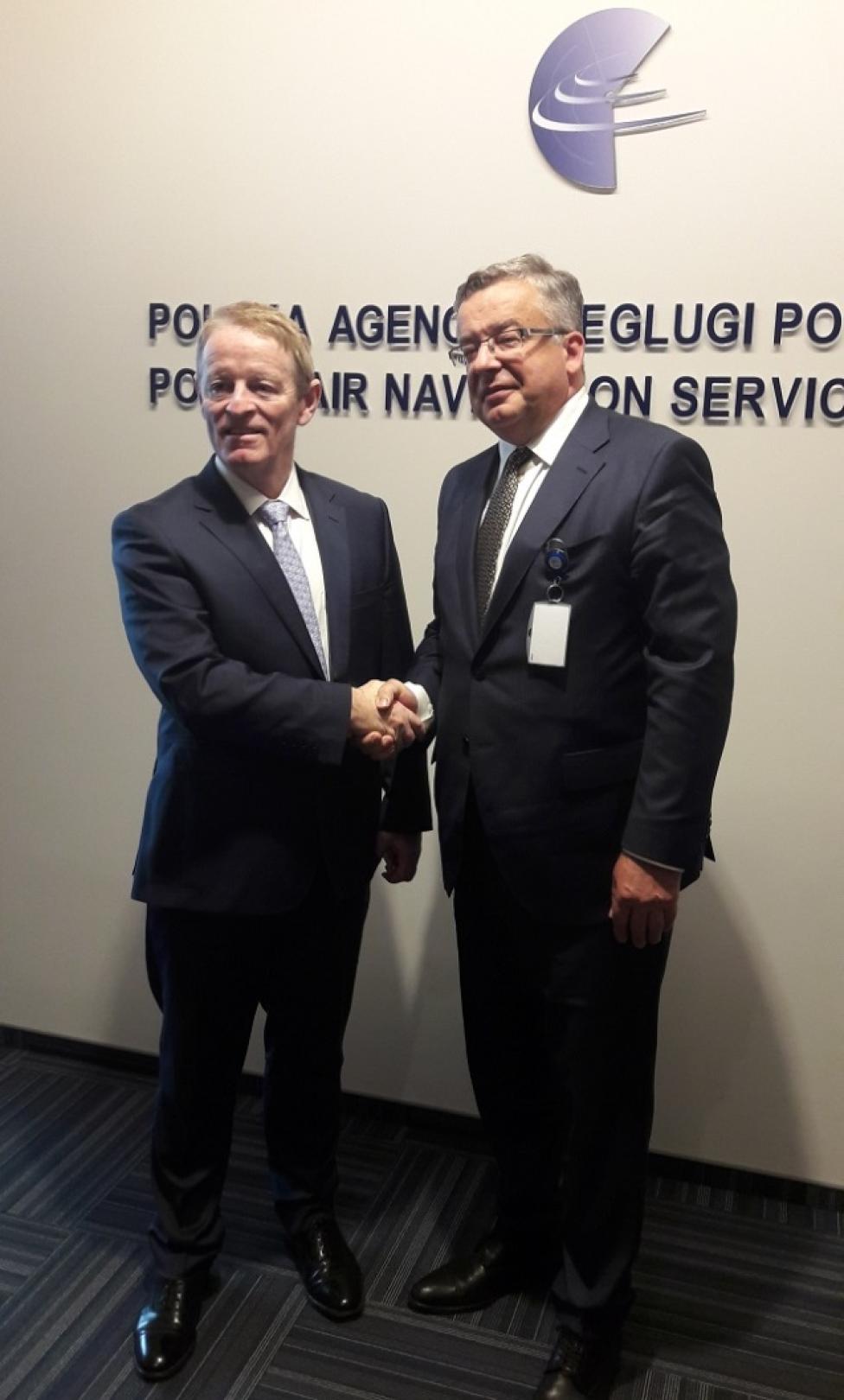 Eamonn Brennan, Dyrektor Generalny Eurocontrol oraz Janusz Niedziela, Prezes PAŻP (fot. PAŻP)