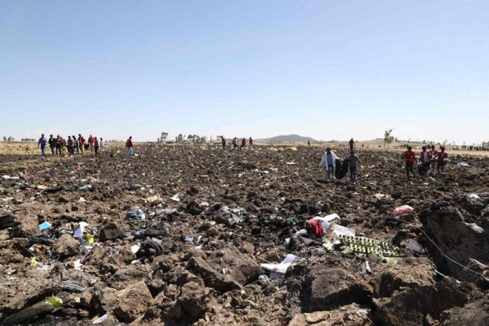 Miejsce katastrofy B737 MAX 8 Ethiopian Airlines, fot. avherald.com