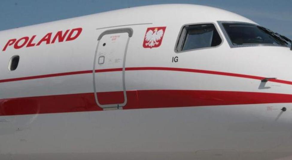 Embraer 175 przewożący pasażerów VIP w Polsce