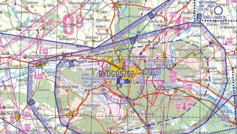 Czym są „miasta rozróżnialne na mapie lotniczej”? (fot. ais.pansa.pl)