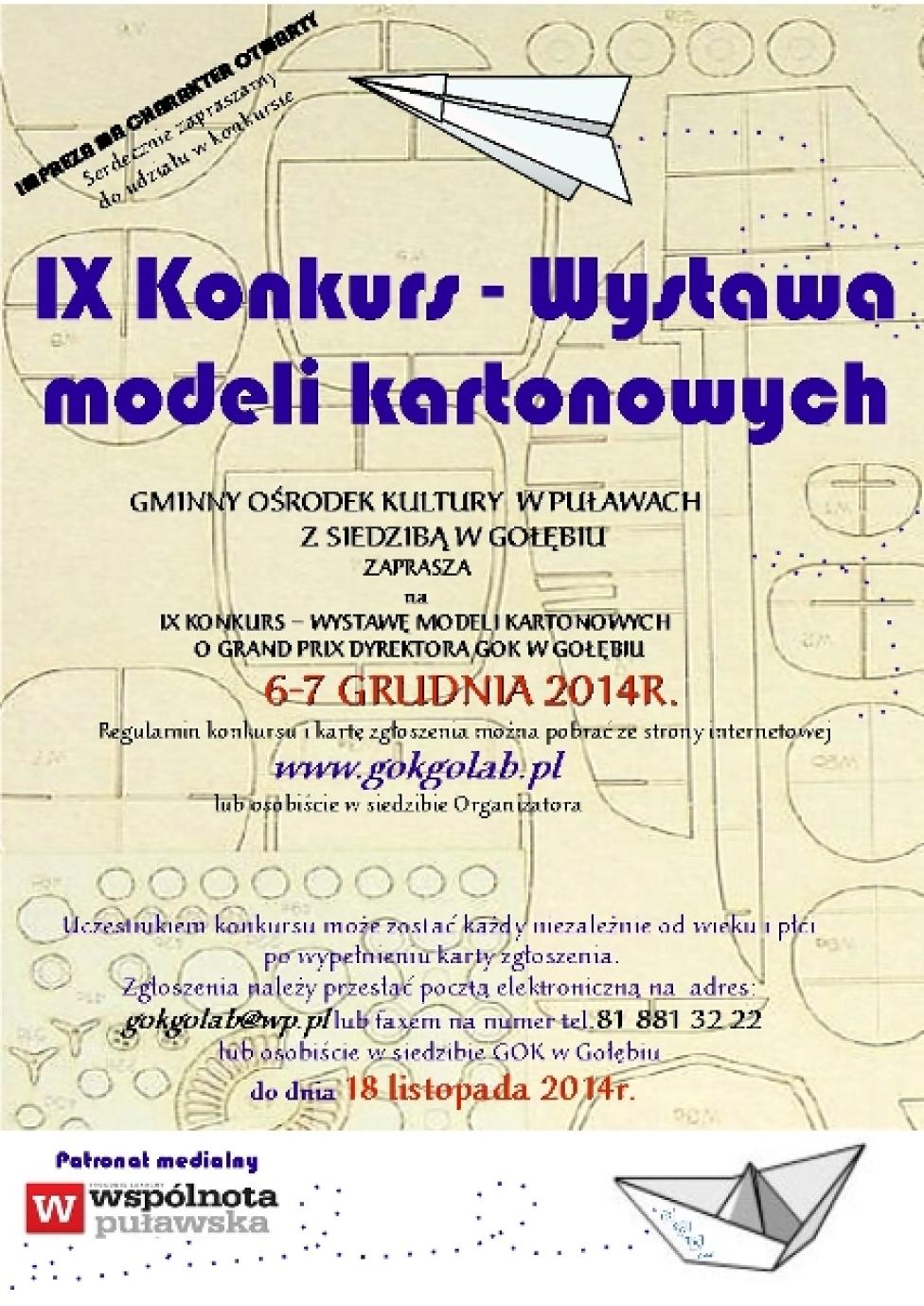 IX Konkurs-Wystawa Modeli Kartonowych w Gołębiu