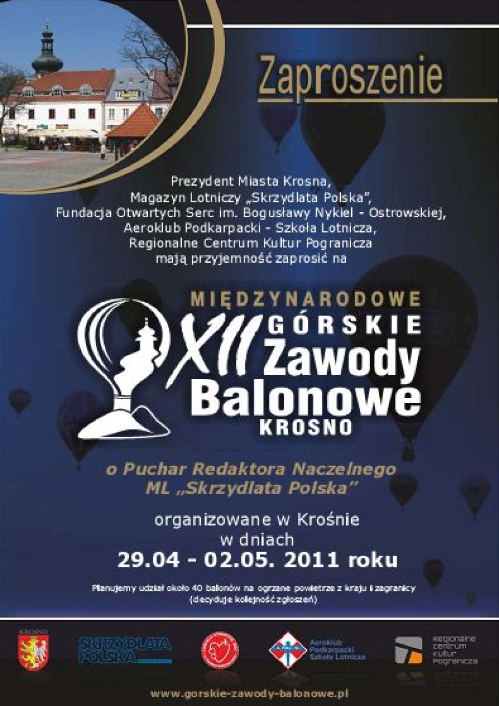 XII Górskie Zawody Balonowe w Krośnie (zaproszenie)